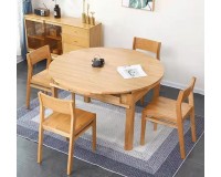 Nordic Solid Oak Extension Dining Round Table